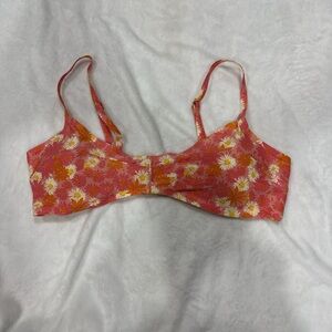 Women's Pink Floral Bikini top - Adjustable Straps